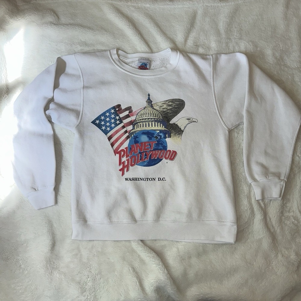 VTG PLANET‎ HOLLYWOOD Washington DC Mens S Vintage Made USA Sweatshirt